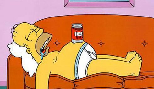 Homer Simpson dormido en la siesta