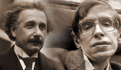 Albert Einstein y Stephen Hawking
