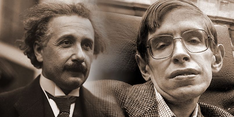 Albert Einstein y Stephen Hawking