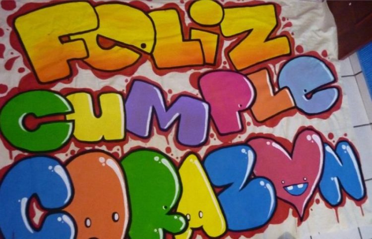 Grafiti de feliz cumpleanos