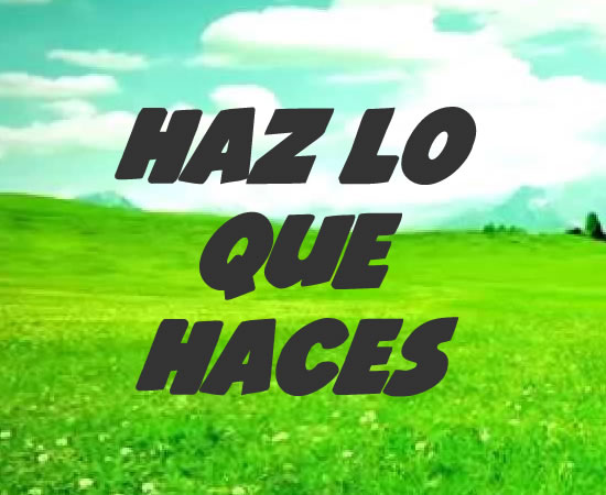 Haz lo que haces