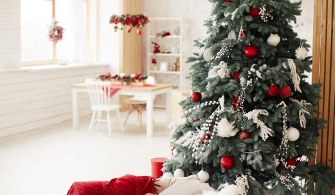 Árbol de Navidad con luces