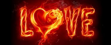 Imagen de Love con llamas ardiendo como el calor del amor