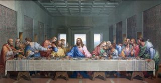 La última cena de Jesús con sus 12 apóstoles